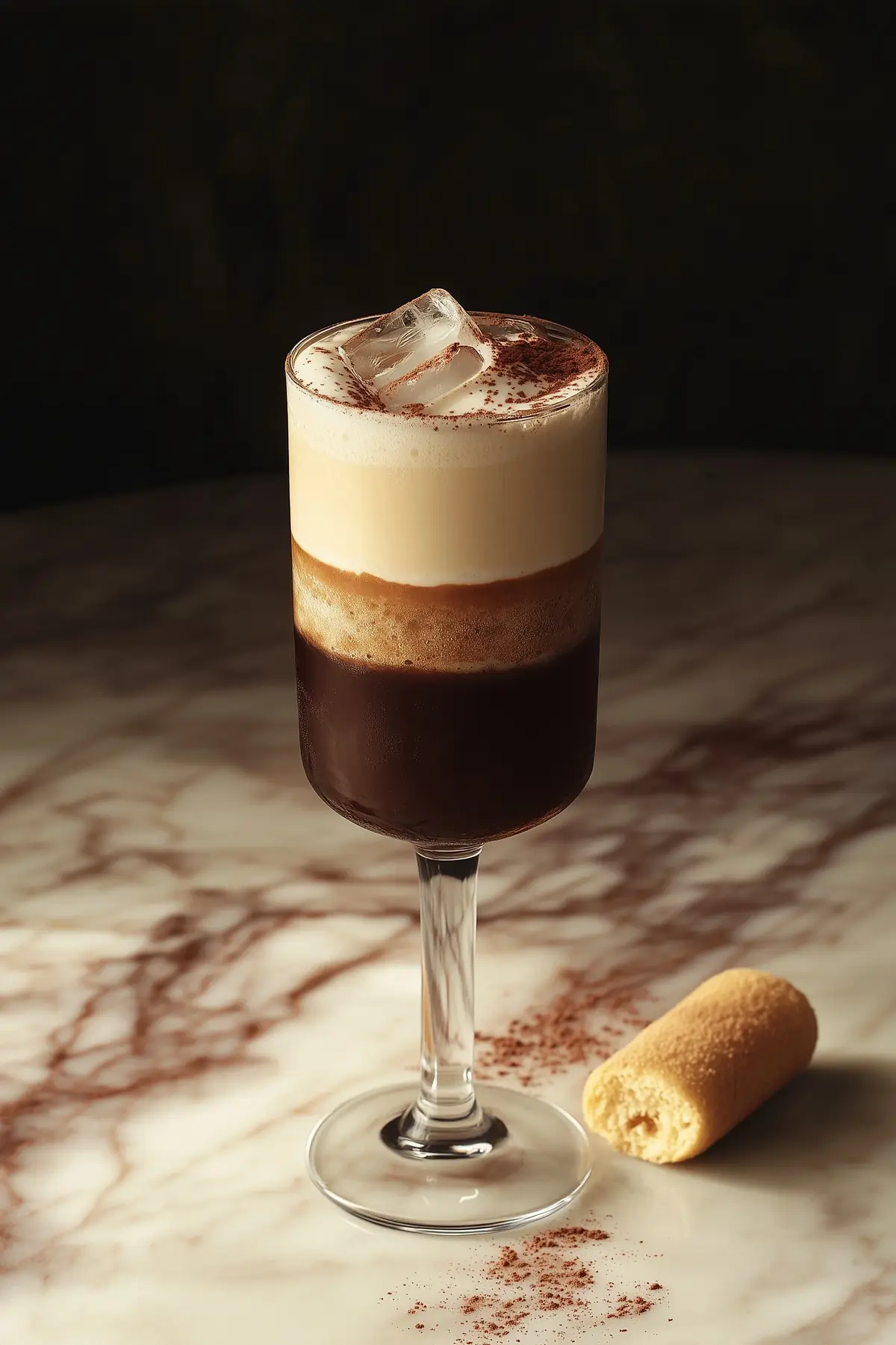 A glass of tiramisu iced coffee