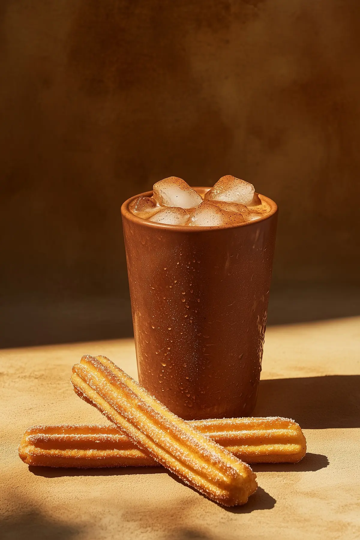 A glass of churro iced coffee