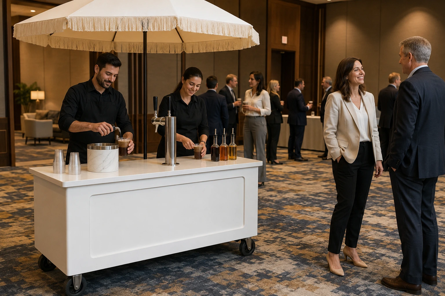 Corporate coffee cart — handle objection