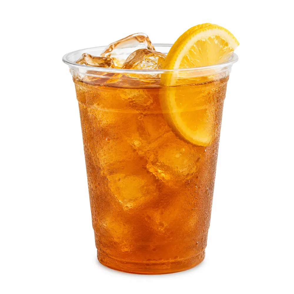Mabu Lemon Iced Tea garnished with a fresh lemon wheel, served over ice in a clear cup